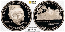 1990-P $1 Eisenhower PR69DCAM