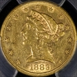 1883-S $5 AU50