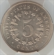 1866 5C Rays MS66