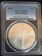 2002 $1 Silver Eagle MS69
