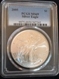 2005 $1 Silver Eagle MS69