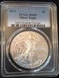 2012 $1 Silver Eagle MS69