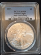 2016 $1 Silver Eagle  30th Anniversary MS69