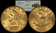 1901-S $10 MS61