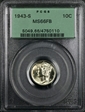 1943-S 10C MS67FB