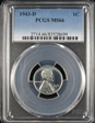 1943-D 1C MS66
