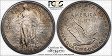 1916 25C Standing Liberty AU58FH
