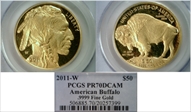 2011-W $50 American Buffalo .9999 Fine Gold PR70DCAM