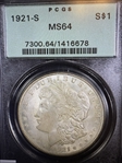 1921-S $1 MS64