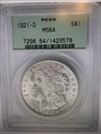 1921-D $1 MS64