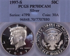 1997-S 50C Silver PR70DCAM