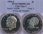 1976-S $1 Clad Type 1 PR69DCAM
