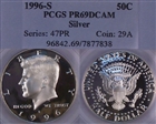1996-S 50C Silver PR69DCAM