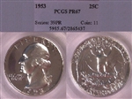 1953 25C PR67CAM