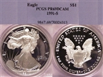 1991-S $1 Silver Eagle PR69DCAM