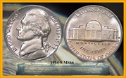 1954-S 5C MS66