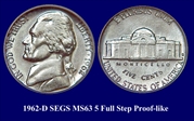 1962-D 5C MS64