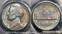 1953-D 5C MS66