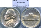 1951-S 5C MS64FS