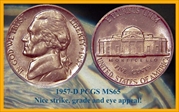 1957-D 5C MS65FS