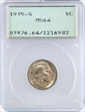 1935-S 5C MS64