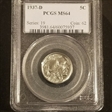 1937-D 5C MS64
