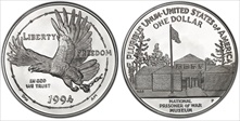 1994-P $1 P. O. W. PR69DCAM