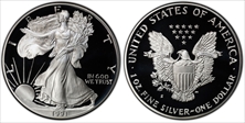 1991-S $1 Silver Eagle Cleveland Eagle with sun PR69DCAM