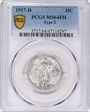 1917-D 25C Type 2 MS64FH