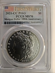 2021-CC Privy $1 Morgan Dollar 100th Anniversary First Strike MS70