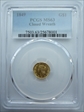 1849 G$1 Closed Wreath MS63
