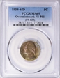 1954-S/D 5C Overmintmark, FS-501 MS65