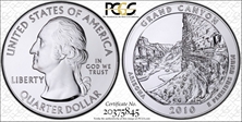 2010 25C Grand Canyon NP 5 oz Silver MS66PL