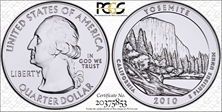2010 25C Yosemite NP 5 oz Silver MS67DMPL