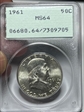 1961 50C MS64