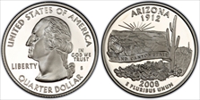 2008-S 25C Arizona Silver PR69DCAM