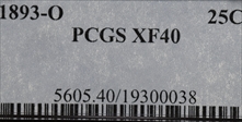 1893-O 25C XF40