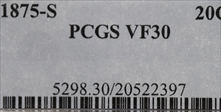 1875-S 20C VF30