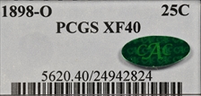 1898-O 25C XF40