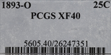 1893-O 25C XF40