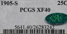 1905-S 25C XF40