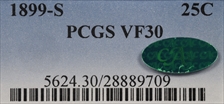 1899-S 25C VF30