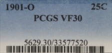 1901-O 25C VF30