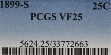 1899-S 25C VF25