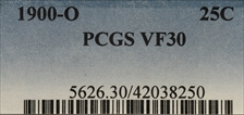 1900-O 25C VF30
