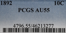1892 10C AU55