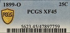 1899-O 25C XF45