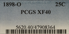 1898-O 25C XF40