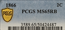 1866 2C MS65RB