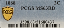 1868 2C MS63RB